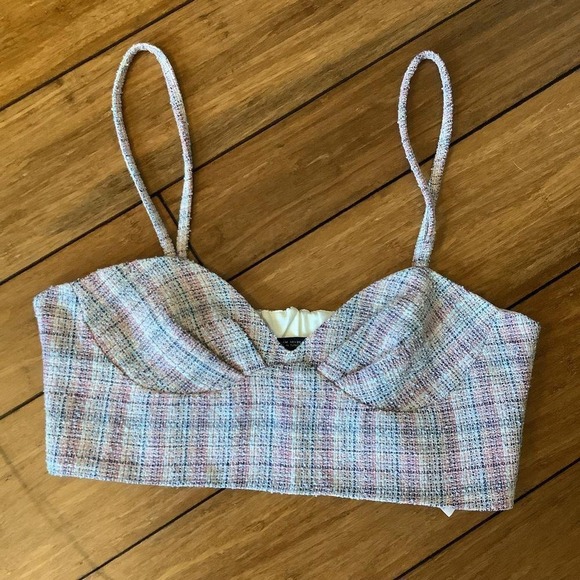 Zara Tops - NWT ❤️ ZARA Tweed Bralette 😎💙💖🌸